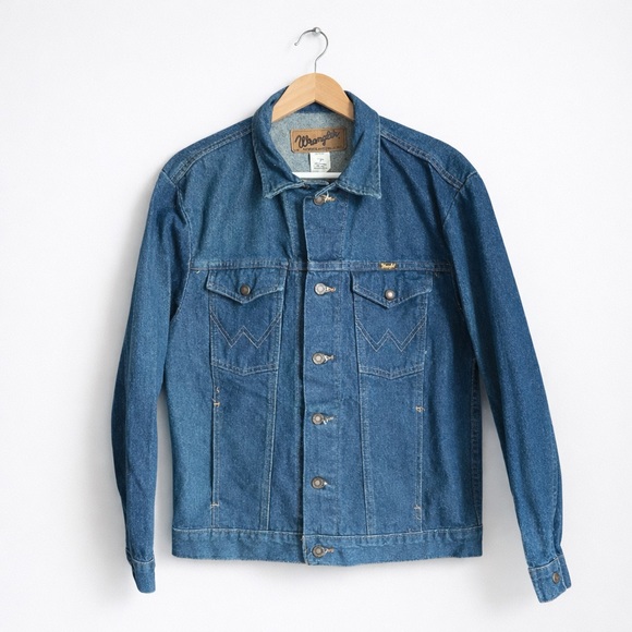 Wrangler Vintage 80s/90s USA Embroidered Cougar Denim Jacket M Western Revival
